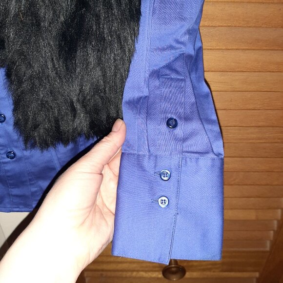 Y2K Le Château Blouse & Black Faux-Fur Vest from Costa Blanca. - Picture 4 of 16